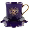 Kopjes schotels porelain mug espresso papier latte cup keramische koffie kcups blauwe ogen handheld kwaad
