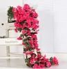 Violet Artificial Flower Decor Simulation Wedding Wall Hanging Basket Flower Vine Orchid Silk Flower Rattan Outdoor Corridor DIY2506317