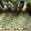 Tappeti tappeti a quadri fiore tappeti morbidi tufting lana non slittata abosrbente tappetino da bagno per bagno porte della camera da bagno