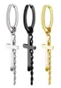 Chandelier en peluche Iremiel Antiallergies Hiphop Boucles d'oreilles Cool Cross Chain de filet long Pendentif Pendre rond