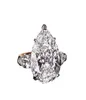 INS Top Sell Funkeln großer Diamantring Luxusschmuck 925 Sterling Silber Wassertropfen weiße Topaz Gemstones Frauen Hochzeitsband R5055677