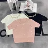 Designer de t-shirts pour femmes Xiaoxiangfeng 24 Été Nouvelle industrie lourde à cou rond chaîne tricotée diamant plein arc Pullover à manches courtes