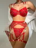 Fashion European and American New Fun Underwear Sexy Women's Lace Mesh Hollow Two Piece Set N003