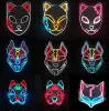 UPS Slayer Glowing Demon El Wire Kimetsu No Yaiba Personnages Cosplay Costumes Accessoires Anime japonais Fox Halloween LED Mask Z 4.13