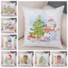 Cuscino carino cartone animato Arte di copertura per animali natalizi Babbo Natale Custodia morbida peluche Filletta per bambini Somma divano casa