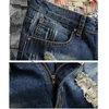 Summer Blue Men Vintage Ripped Jeans Streetwear Hole Slim Denim Shorts masculins Brands Big Taille 28-36 38 40 240410