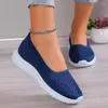 Lässige Schuhe Frauen 2024 Hochwertige gestrickte vulkanisierende atmungsaktive Sneakers Flat Heel Slip-on Damen