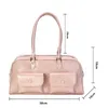 Sac de voyage de mode à cordon pour femmes Sport de grande capacité Simple Casual Handbag Totes de haute qualité PU Le cuir en cuir argent