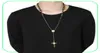 Blackgold Color Long Rosary Collier pour hommes Femmes Femmes en acier inoxydable Chaîne croix Pendante Femmes039 Men039s bijoux cadeau 6543491