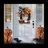 Party Decoration Halloween Wreath Wood Pumpkin Truck Handmade 30x30x4cm Autumn Harvest Vintage Farmhouse Thanksgiving Decorations