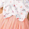 女の子のドレス生まれた幼児の女の赤ちゃんドレス甘い夏のカジュアルプリント半袖メッシュプリンセスドレス服