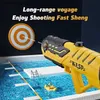 Plaza de agua de juego de arena Gun de agua totalmente automática con 3 boquillas pistola de agua eléctrica con un solo clic de agua spray de verano juguetes para exteriores para adultos y niños Q240413