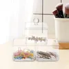 Bottiglie di stoccaggio impilabile cotone pad box organizer filo filo per le donne da bagno