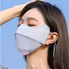 Scarves Summer Sunscreen Silk Mask Breathable Thin Sun UV Protection Eye Face Cover Solid Color Outdoor Shield