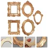 Frames 5 PCS Small Golden PO Cadre Decoration décorer la résine rétro Photo European Style