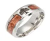 designer jewelry men rings luxury women rings Titanium stainless steel with wood setting life tree NE10639324520