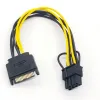 20 cm ad alta velocità da 15 pin da maschio SATA a 8 pin (6+2) cavo di alimentazione PCI-E SATA Cavo da 15 pin a 8 pin cavo