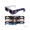 Óculos 3D Eclipse solar Seguro Eclipse Visualização Raios de danos para os óculos de sol Diretor de moldura Diretora de entrega eletrônica em casa o dhdyl