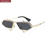 Peekaboo gold steampunk flip up sunglasses men vintage red metal frame triangle sun glasses for women 2019 uv400 Y2006192483360