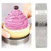 Kommen 10 pc's cirkelvormige roestvrijstalen taart ringtoren taart cake mal geperforeerde mousse 8 cm