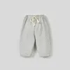 Trousers Children Clothing Spring Summer Fashion Casual Thin Pants 2024 Boys Girls Stripes Pure Cotton Loose Comfortable