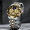 Polshorloges lige mode dames kijken naar top roestvrijstalen waterdichte sport horloges voor date quartz montre femme box