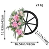 Dekorativa blommor Cemetery julkransar för 2024 Spring Wheel Wreath Pin K Simulates Green Plant Outdoor Courtyard Door