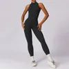 Nclagen Zipper Yoga Bodysuit Fitness Training Sports Sports Clothing Trabing Trakout Sexy Halter Pants Cuit для женщин, бегущих 240401