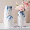 Vazen blauwe spat-inkt bloem arrangement vaas huisdecoratie moderne stijl keramische hydrocultuur bloempot ambachten indoor kunst decor geschenken