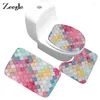 Коврики для ванн Zeegle 3pcs для туалетной ванной комнаты ковровые ковровые покрытия для ванной комнаты в ванной