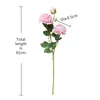 Fleurs décoratives 61 cm Péonies blanches artificielles roses en plastique Silk rose tige de maison décor de fête pivoine Décoration de mariage de mariage Mariage fausse fleur