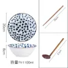 Ciotole giapponese da 8 pollici di ramen ceramica noodle ciotola un cappello da colore underglaze con legno set di cucchiai zuppa set di stoviglie da cucina