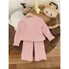 Clothing Sets Girls' Winter Twist Knitted Top Two-Piece Pants Baby Girl Casual Western Style Sweater Suit