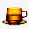 Weingläser farbenfrohe Kaffeetasse Borosilikat Glas Bernstein Tasse mit Griff Tee Saft Milch Wasser Küche Getränke Geschirr