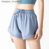 Women's Shorts lu Women Sports Yoga Shorts Outfits High Waist Sportswear Breathable Fitness Wear Short Pants Girls Running Elastic With Inner Lining AL-7957 C240413