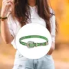 Belts Adult Green Color Waist Belt Luxurious Fashion Adjustable Pin Buckle For Rock Fans