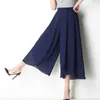 Damesbroek capris hoge taille chiffon wide been rok vrouwen zomer dunne casual pantalones mujer ropa korean stijl 2022 nieuwe flodderige broek ot1oi