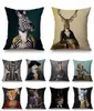 Poduszka/dekoracyjna poduszka nordycka plakaty sztuki styl dekoracyjna poduszka pokrywa Zebra żyrafa słonia zwierzę noszą sofę hat th2910208