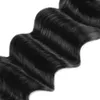 Brasilianische Körperwelle 3/4 Stcs mit Spitze frontal peruanisch lose tiefe, kinky lockige menschliche Haarbündel mit Verschluss gerades Wasser für Frauen 8-28-Zoll Natural Schwarz