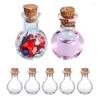 Botellas de almacenamiento botella de vidrio pequeña mini con corcho de madera 10pcs Mensaje deseando frascos pequeños