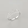 Cluster Rings S925 Sterling Silver Niche Design Feeling Crown Ring for Women's Fashionable Personality