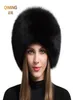 Mesdames 100 REAL FOX HAT FUR FEMMES FEMMES HIVER LURXE CHAUDE LURXE SKI CHEAUX EARMER CODEM