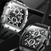 Montre-bracelets marques Men de surveillance Dominering Barrel Curbe Surface Sports Quartz Wristwatch
