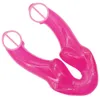 Douddo Soft Jelly Double Endos réalistes Cock Cock Vaginal anal Vaginal Plug flexible Faux pénis pour femmes Adulte Sexy Toy