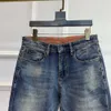 calça jeans de jeans jeans Luxury bordados calças casuais moda calças retas calças de alta qualidade com zíper de acesso