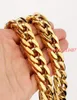 Trendy 17mm Wide Charming 316L Stainless Steel Gold Cuban Curb Chain Men039s Heavy Cool Jewelry Necklace 740quot Gift Chains6729273