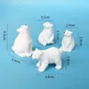 Dekorativa figurer Polar Bear Family Animal Snow House Figurin Ornament Garden Fairy Decor Glass Diy Accessories Home Decoration