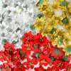 装飾的な花10/20pcs 6cm artifical flower headクリスマスツリーリース飾りの陽気な装飾家の年の偽物