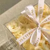 装飾的な花メイクアップオーガナイザーとのアクリルローズフラワーボックス結婚式の装飾用バレンタインデーガールフレンドの誕生日プレゼントのためのDiy Bouquet