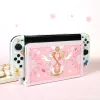 Fall anime -kort Captor Sakura Pink Protection Funda Switch OLED CASE Joycon Housing Protective Case for Housse Switch Accessories